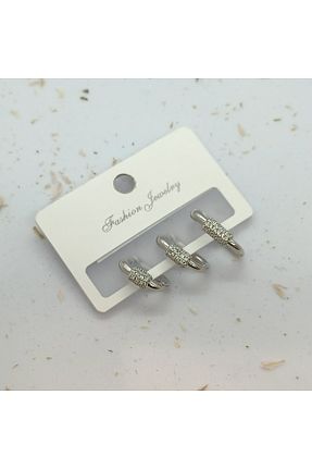 گوشواره استیل (فولاد) طوسی استیل (فولاد) FASHİON JEWELRY - کد 904018518