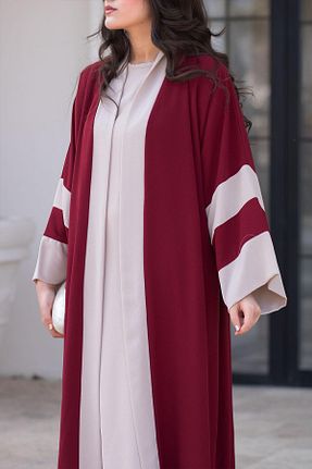کلاه و ابایا زرشکی زنانه بافتنی MELEK ARAZ - کد 904041024