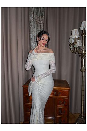 لباس مجلسی و فارغ التحصیلی بژ زنانه رگولار ESRAHELVACI - کد 904061514