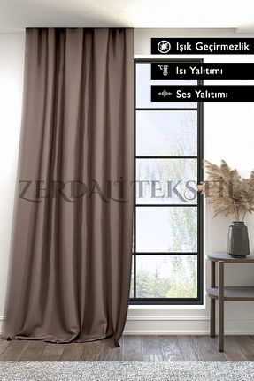 پرده زمینه قهوه ای پلی استر ZERDALİTEKSTİL - کد 868582130