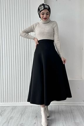 دامن مشکی زنانه پارچه H&N PASAJ - کد 904053854