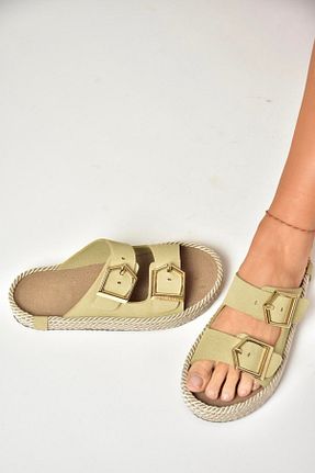 دمپائی بژ زنانه جیر Fox Shoes - کد 904054127