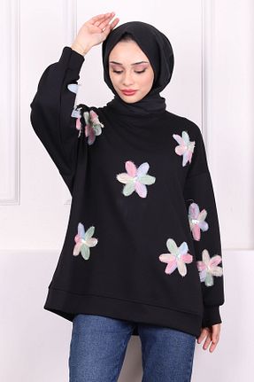 سوئیشرت حجاب مشکی زنانه مخلوط پلی استر İmajButik - کد 904070429