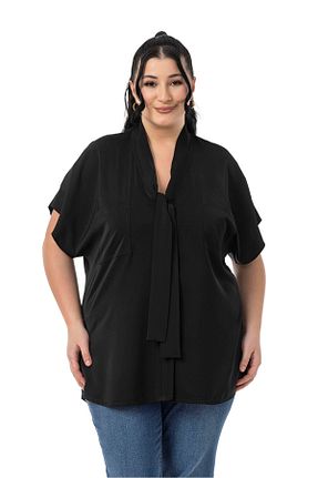 بلوز سایز بزرگ مشکی زنانه سایز بزرگ DISENTIS MODEST - کد 904069654