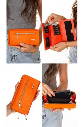 کیف پول نارنجی زنانه ابعاد بزرگ Newish Polo - کد 904064995