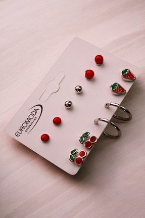 گوشواره جواهر رنگی منجق EUROMODA - کد 757276187
