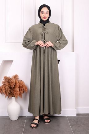 لباس حجاب خاکی زنانه رگولار İmajButik - کد 904070010
