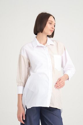 پیراهن بارداری بژ زنانه اورسایز Işşıl - کد 833855461