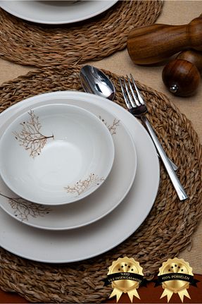 سرویس غذاخوری سفید 6 نفره Heda Porselen - کد 820127724