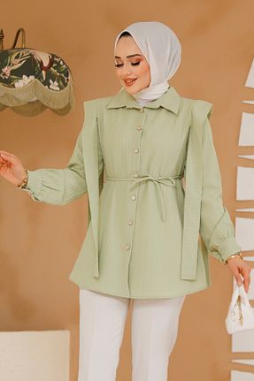 تونیک حجاب سبز بچه گانه پنبه ای Neva Style - کد 904087656
