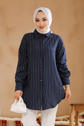 پیراهن حجاب سرمه ای زنانه رگولار Neva Style - کد 904086209