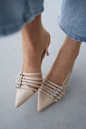کفش مجلسی بژ زنانه چرم مصنوعی selinshoes - کد 904105518