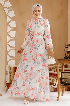 لباس حجاب سفید زنانه رگولار Neva Style - کد 904086187