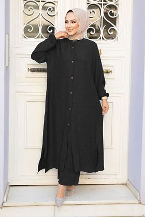 ست بالاتنه و پائین تنه حجاب مشکی زنانه رگولار Neva Style - کد 844859821
