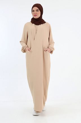 لباس حجاب بژ زنانه اورسایز Berel Moda - کد 904106176