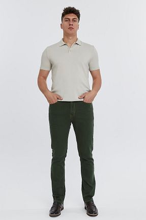 شلوار جین خاکی مردانه پاچه لوله تفنگی CEDY DENIM - کد 454545930