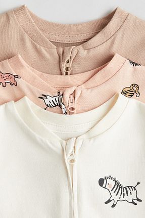سرهمی خواب صورتی بچه گانه پنبه ای H&M - کد 904995820