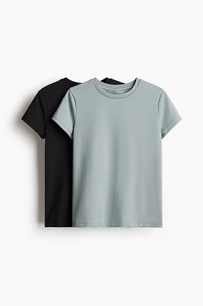 تیشرت رنگی زنانه اسلیم فیت H&M - کد 904996281