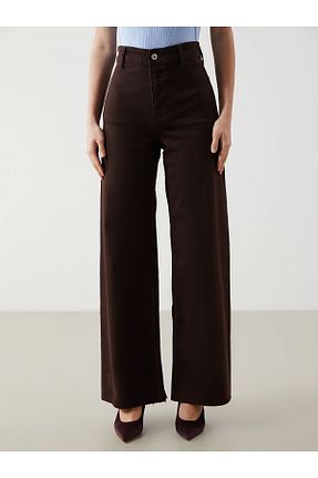 شلوار جین قهوه ای زنانه پاچه ساده LC Waikiki - کد 904127102