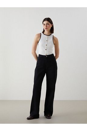 شلوار جین مشکی زنانه پاچه ساده LC Waikiki - کد 904127025