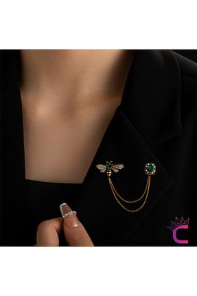 سنجاق سینه زرد زنانه فلزی Cinderella - کد 897949502
