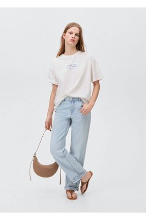 تیشرت سفید زنانه رگولار MANGO Teen - کد 904195559