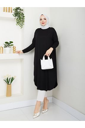 تونیک حجاب مشکی بافتنی MODAMÜNASİP - کد 904197655