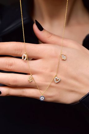 گردنبند نقره طلائی زنانه 925 عیار Papatya Silver - کد 266800248