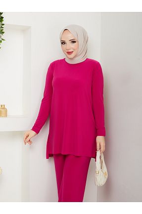 ست بالاتنه و پائین تنه حجاب صورتی زنانه Relaxed MODAMÜNASİP - کد 904210241