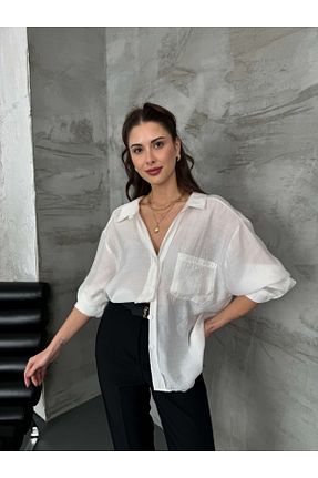 پیراهن سفید زنانه رگولار Elif Özbey Butik - کد 672457195