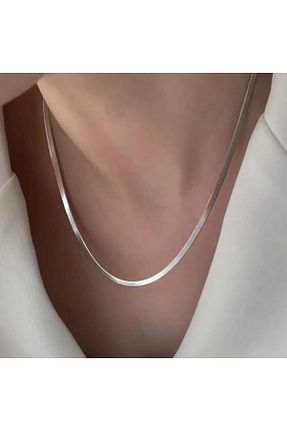گردنبند استیل ( فولاد ) طوسی زنانه استیل (فولاد) prestij sanal market - کد 904218402