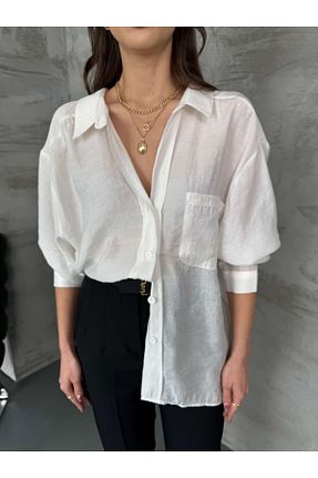 پیراهن سفید زنانه رگولار Elif Özbey Butik - کد 672457195