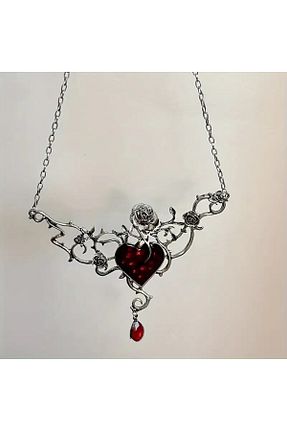 گردنبند استیل ( فولاد ) طوسی زنانه روکش نقره Çelik - کد 904235738