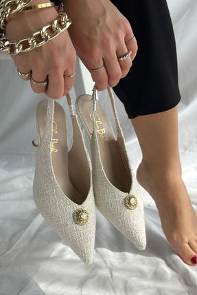کفش استایلیتو بژ پاشنه نازک Shoebutik - کد 905489580