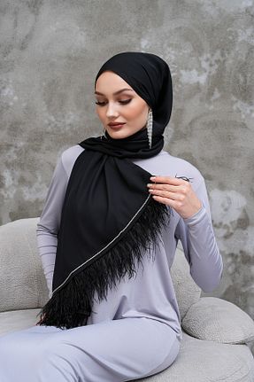 شال مشکی زنانه شیفون AGH Değerli Hediyeler - کد 904272089