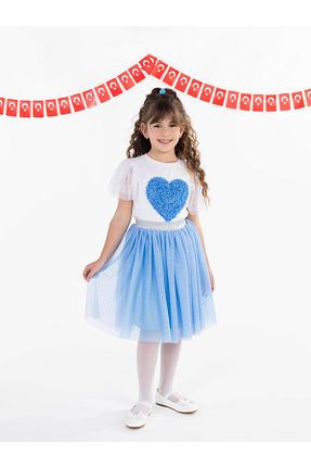 دامن آبی بچه گانه ساده Civil Girls - کد 905835680