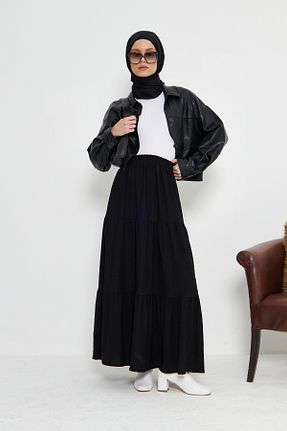 دامن حجاب مشکی زنانه Relaxed RTBUTİK - کد 904282043