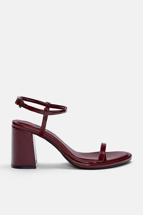 صندل زرشکی زنانه پاشنه تخت Pull & Bear - کد 904302767
