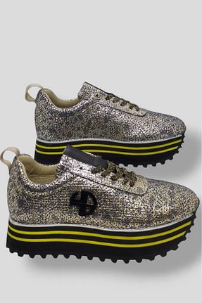 کفش اسنیکر متالیک زنانه چرم اصل Luglio Shoes - کد 904298895