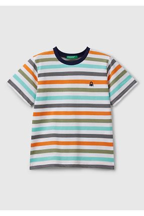 تیشرت فیروزه ای بچه گانه رگولار United Colors of Benetton - کد 904301487