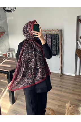 شال زرشکی زنانه پنبه پلی استر Merwiss - کد 904310659