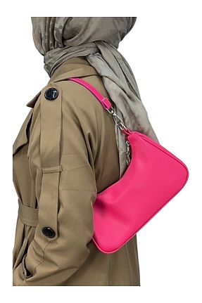 کیف دوشی صورتی زنانه چرم مصنوعی ESNASTORE - کد 902927024
