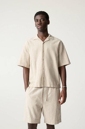 پیراهن بژ مردانه Relaxed Pull & Bear - کد 902947652