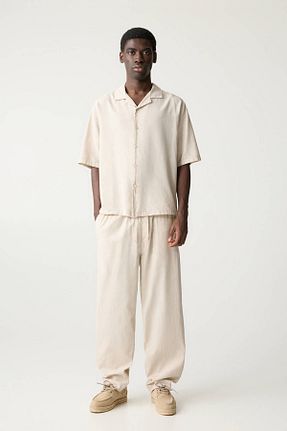 پیراهن بژ مردانه Boxy Pull & Bear - کد 897906024