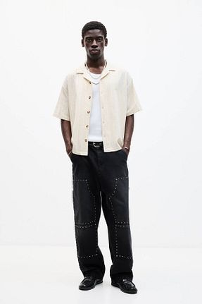 پیراهن نباتی مردانه Boxy Pull & Bear - کد 902958054