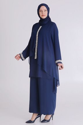 ست بالاتنه و پائین تنه حجاب سرمه ای زنانه سایز بزرگ behrem - کد 904309469