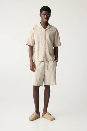پیراهن بژ مردانه Relaxed Pull & Bear - کد 902947652