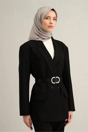 روسری طوسی کرپ ساتن ابریشم Armine - کد 904333473