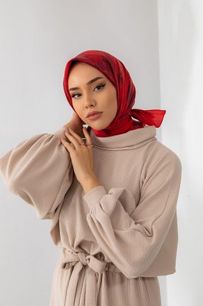 روسری قرمز پلی استر Silk Home - کد 381537547