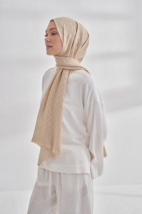 شال بژ زنانه پنبه ای ARMANDA - کد 904371606